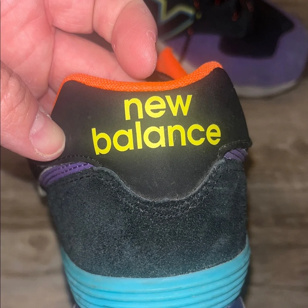 New Balance Men’s Black, Purple & Orange Athletic Sneakers